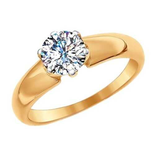 Помолвочное кольцо женское SOKOLOV из золота со Swarovski Zirconia 81010236 р.16.5 в Мотиви