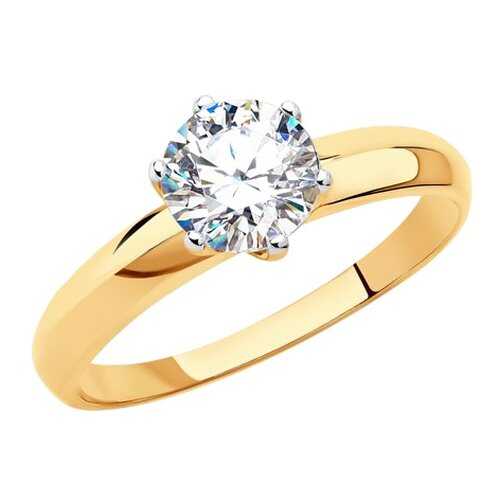 Помолвочное кольцо женское SOKOLOV из золота со Swarovski Zirconia 81010245 р.17.5 в Мотиви