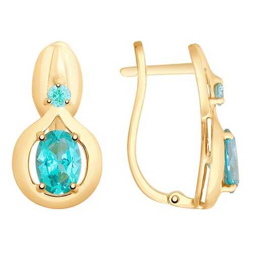 Серьги SOKOLOV из золота с топазами Swarovski и фианитами 725673 в Мотиви