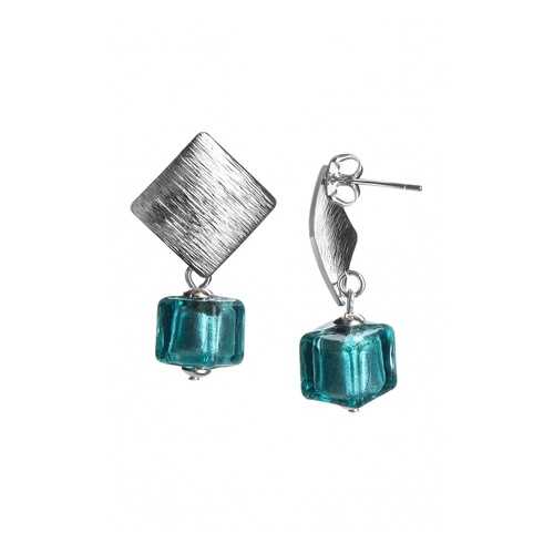 Серьги Perla Metallo Rombo 9030616026 изумрудные в Мотиви
