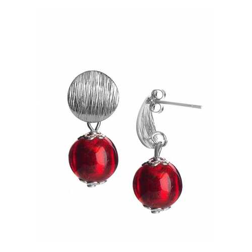 Серьги Perla Metallo Silver Rotondo 09030615 красные в Мотиви